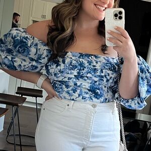 Abercrombie & Fitch Emerson Floral Puff Sleeve Top